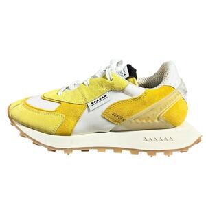 RUN OF MANGO SNEAKERS Women EU38 Yellow LEMONADE Made in Italy Suede Chunky
